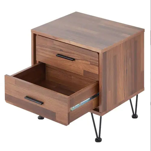 Walnut Two-Drawer Accent Table