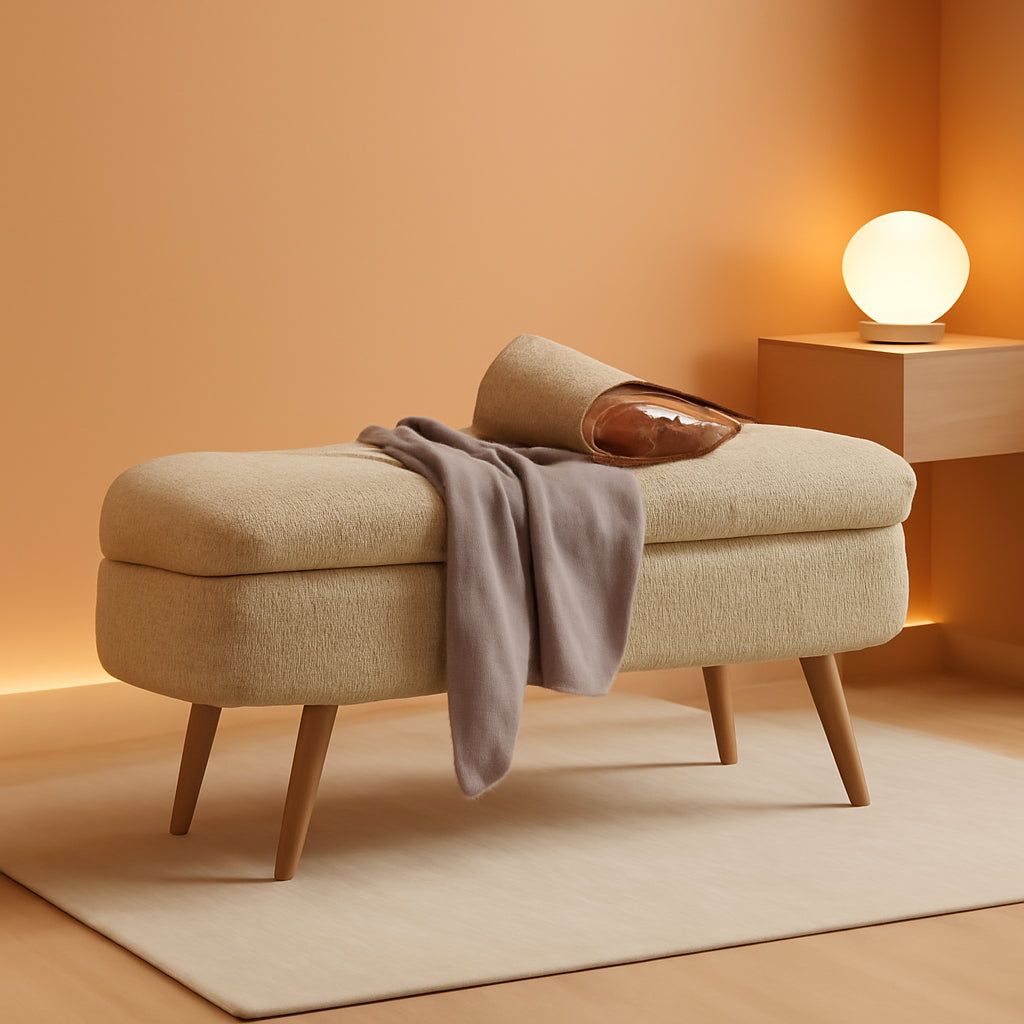 Upholstered Storage Ottoman Bench