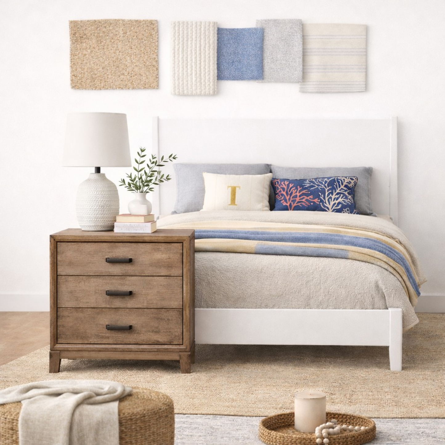 Flynn Panel Bed, White