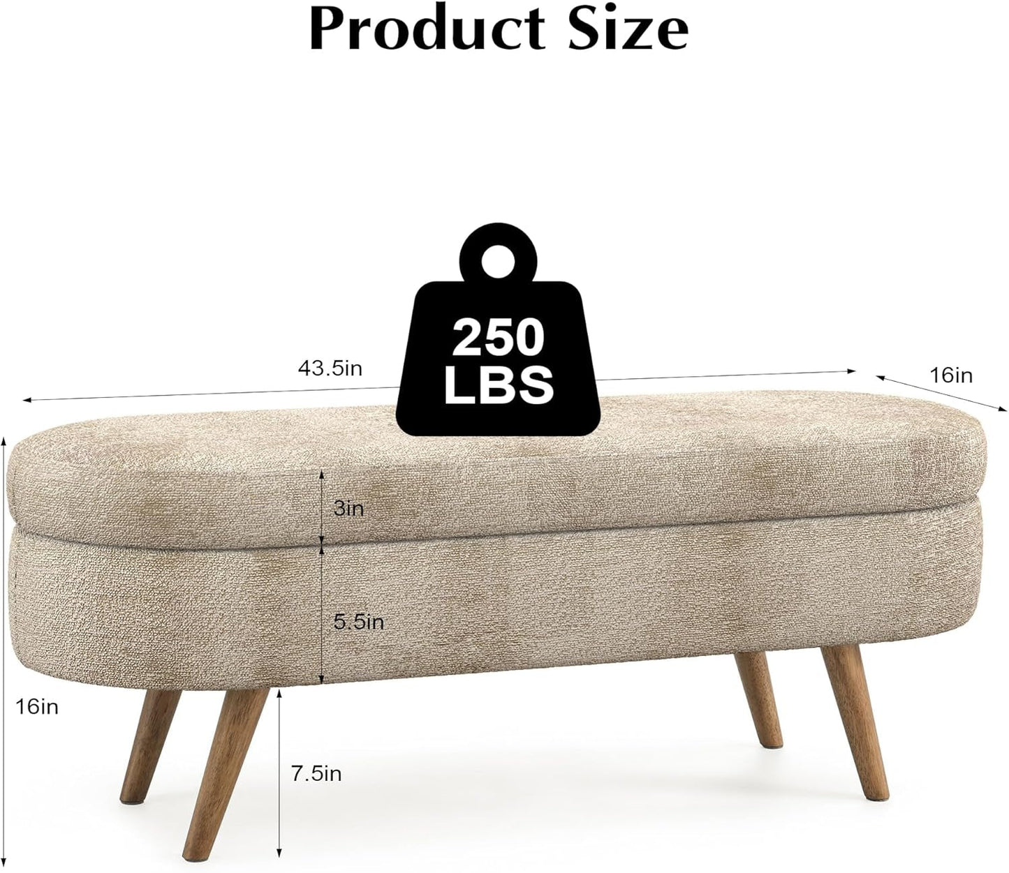 Upholstered Storage Ottoman Bench