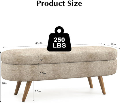 Upholstered Storage Ottoman Bench