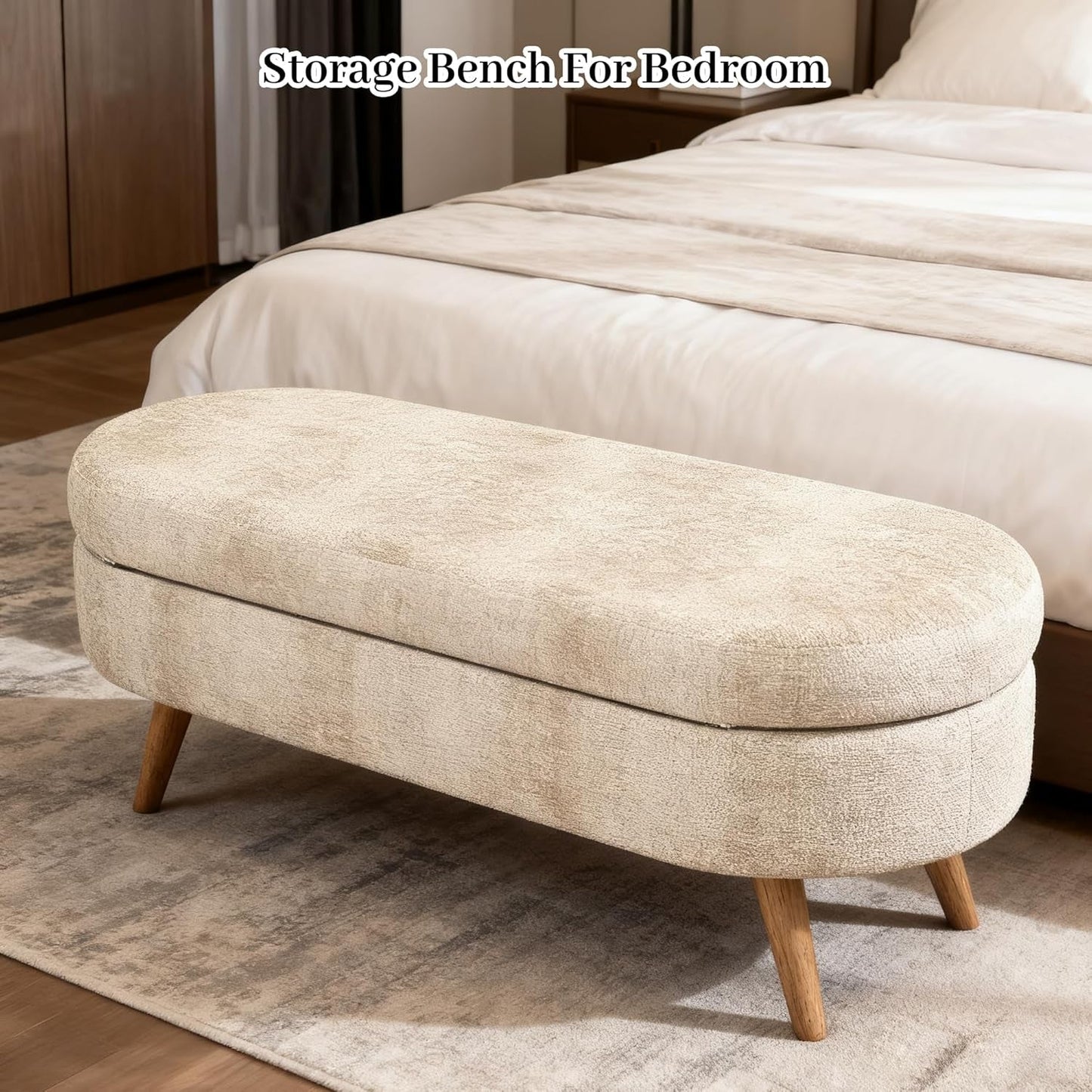 Upholstered Storage Ottoman Bench