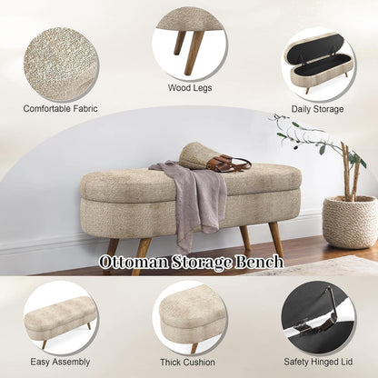 Upholstered Storage Ottoman Bench