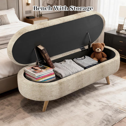 Upholstered Storage Ottoman Bench