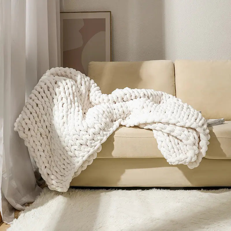 Chenille Thick Thread Blanket Hand-Woven AC Blanket