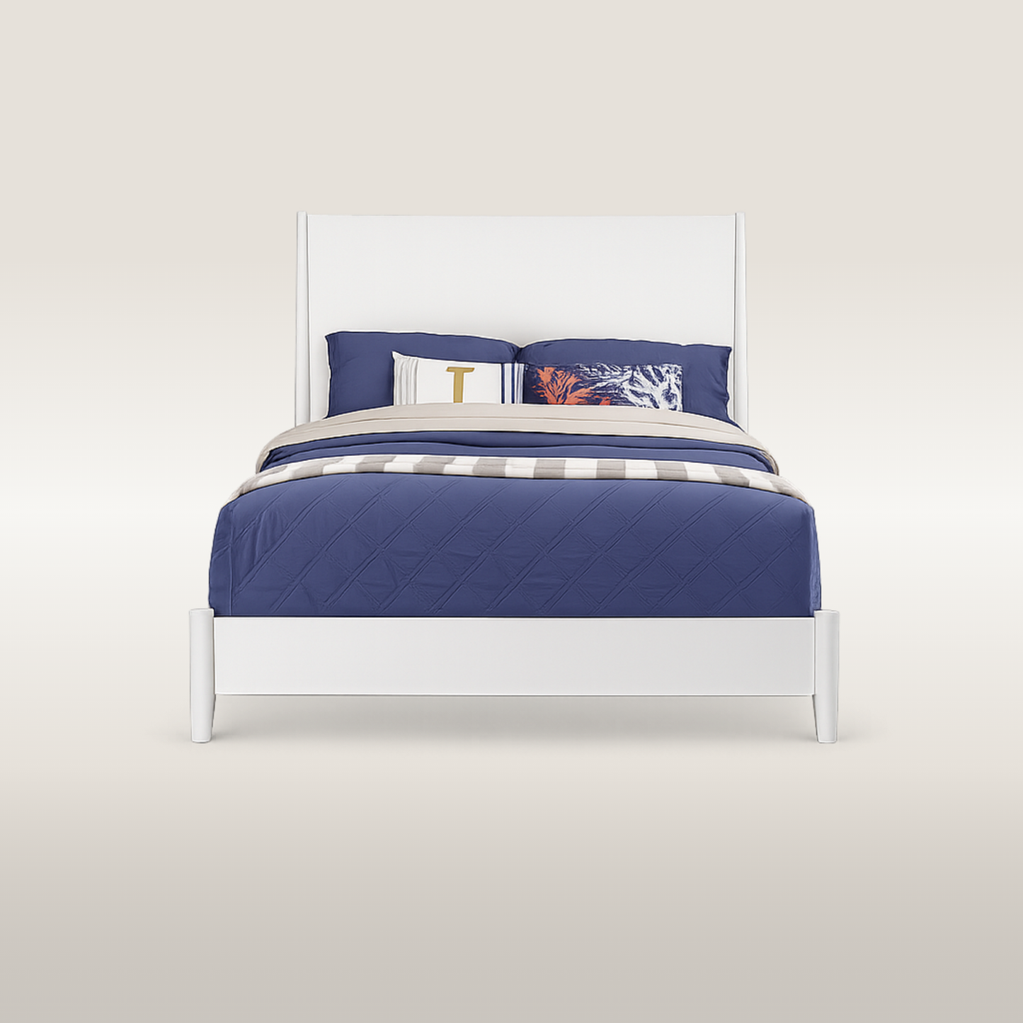 Flynn Panel Bed, White
