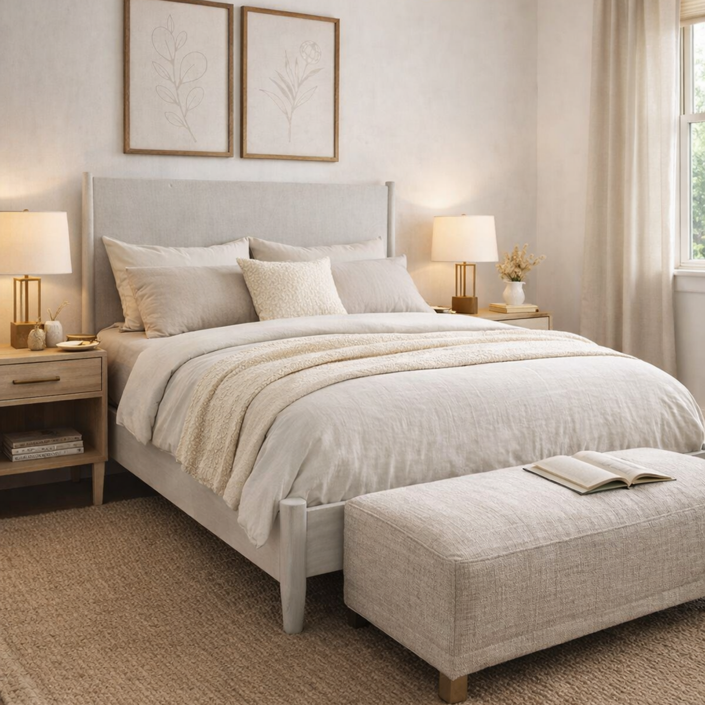 Flynn Panel Bed, Gray