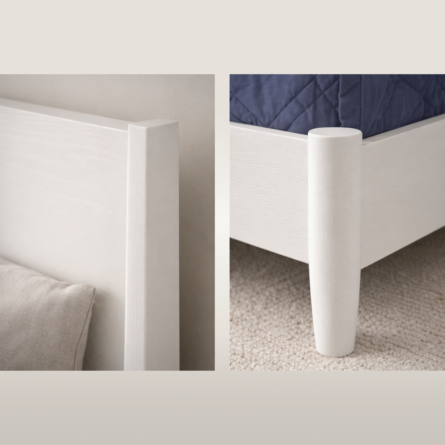 Flynn Panel Bed, White