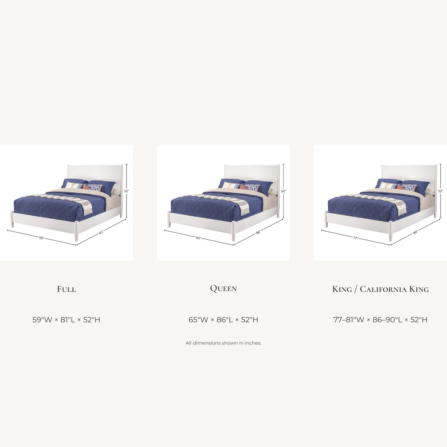 Flynn Panel Bed, White