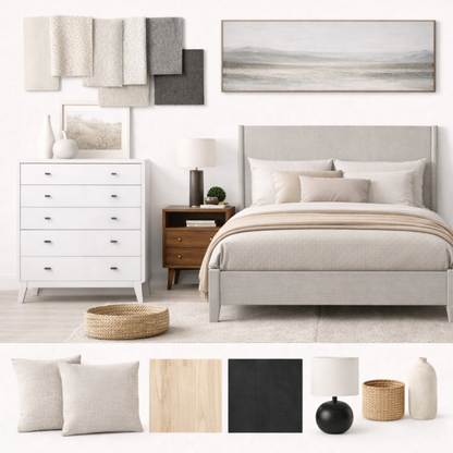Flynn Panel Bed, Gray