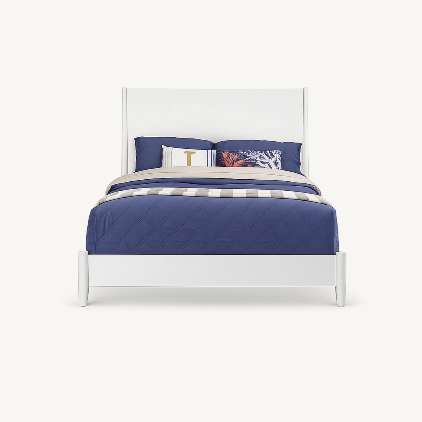 Flynn Panel Bed, White