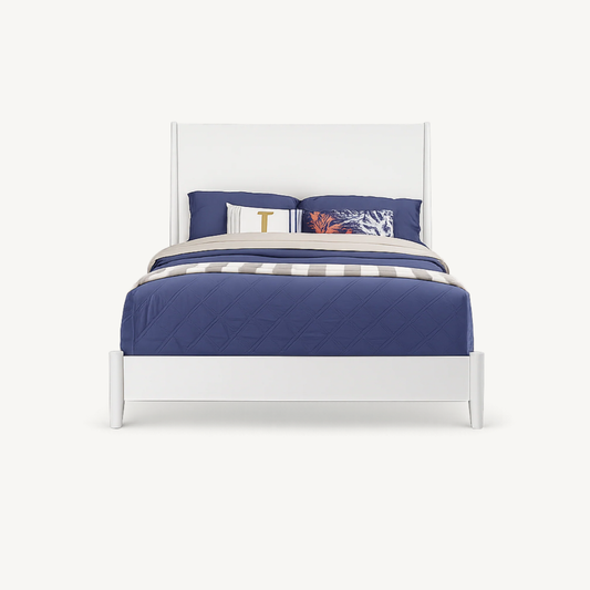 Flynn Panel Bed, White