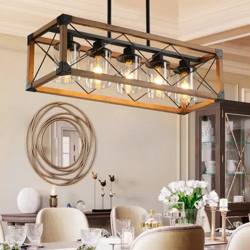 Modern Farmhouse Linear Chandelier