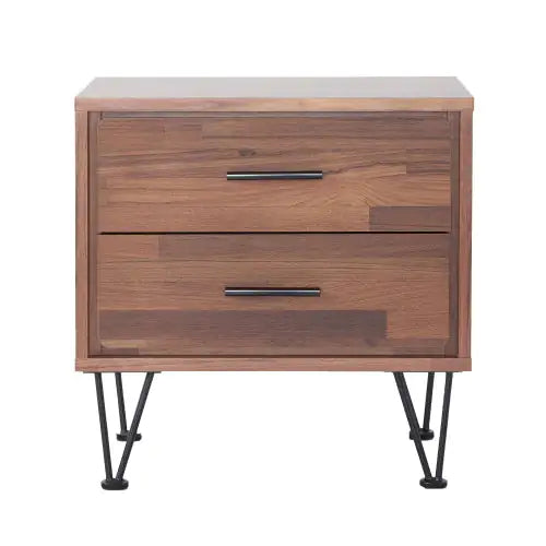 Walnut Two-Drawer Accent Table