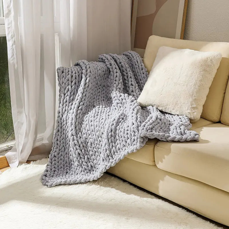 Chenille Thick Thread Blanket Hand-Woven AC Blanket