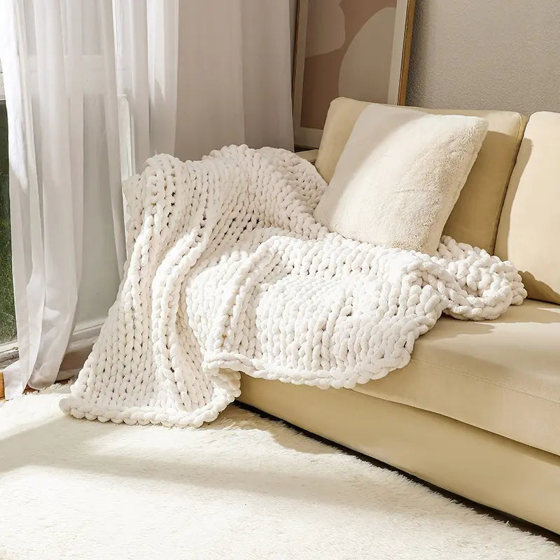 Chenille Thick Thread Blanket Hand-Woven AC Blanket