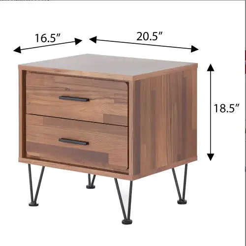 Walnut Two-Drawer Accent Table